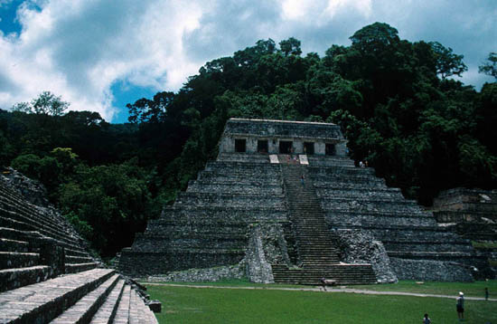 Originalfoto von Erich vob Däniken - Tempel in Palenque Mexiko